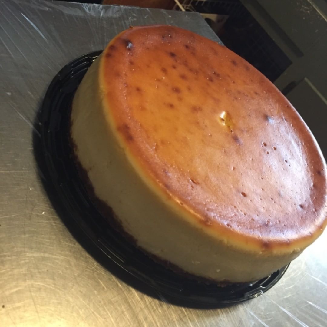 cheesecake on a metal countertop